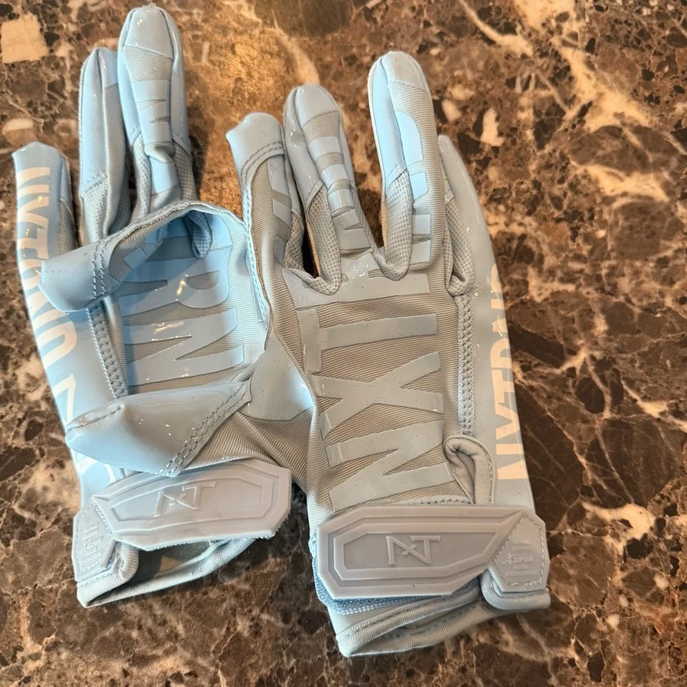 Kids Light Blue football Sports Gloves